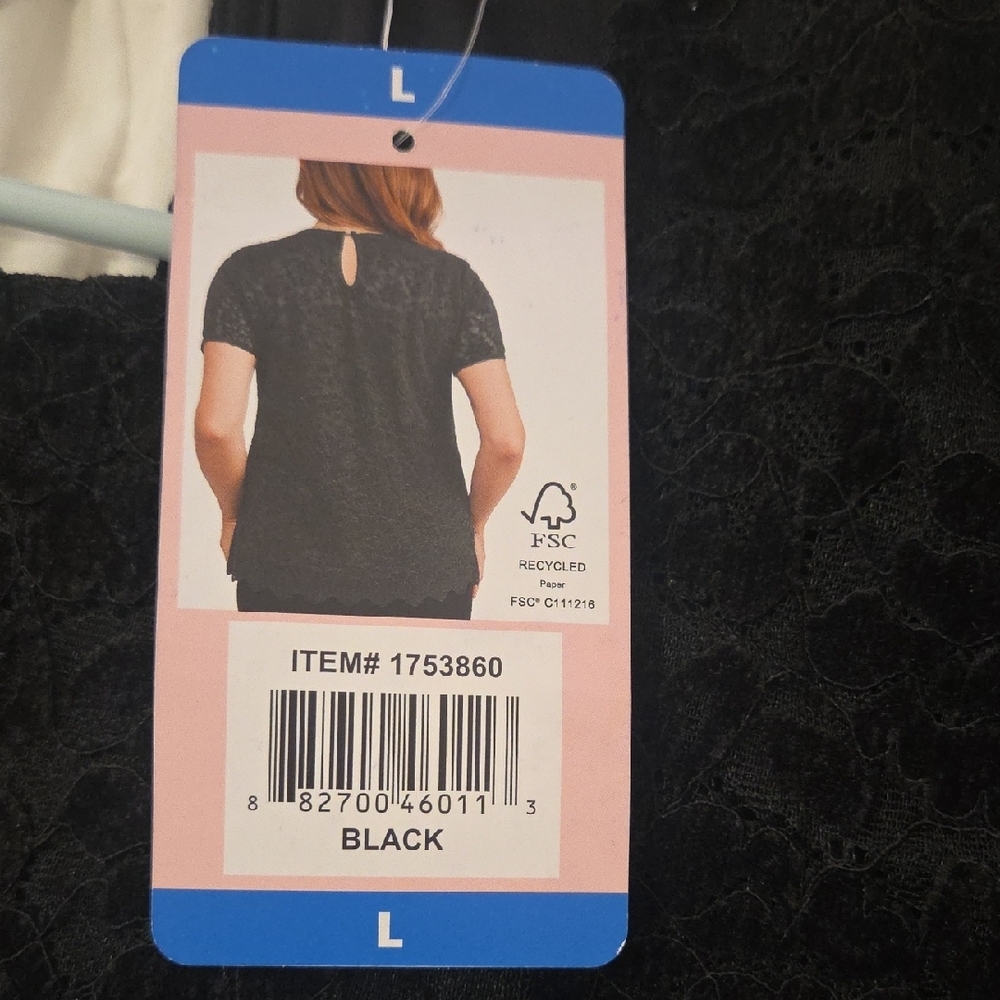 Elegant Black Lace Short Sleeve Top - Picture 6 of 8